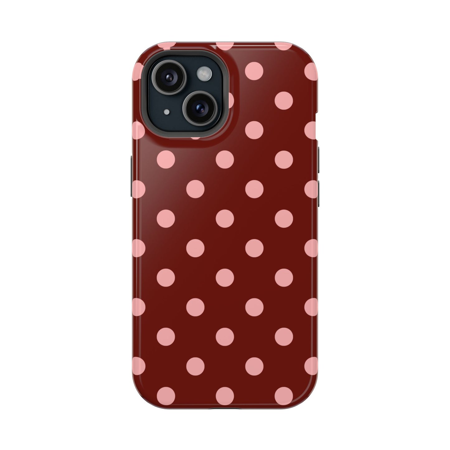 Maroon Polka Dots iPhone Case