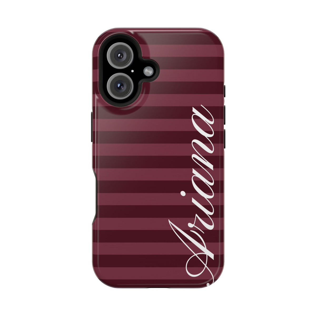Custom Burgundy Classic Striped iPhone Case