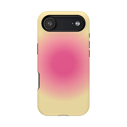 Hot Pink & Yellow Aura iPhone Case