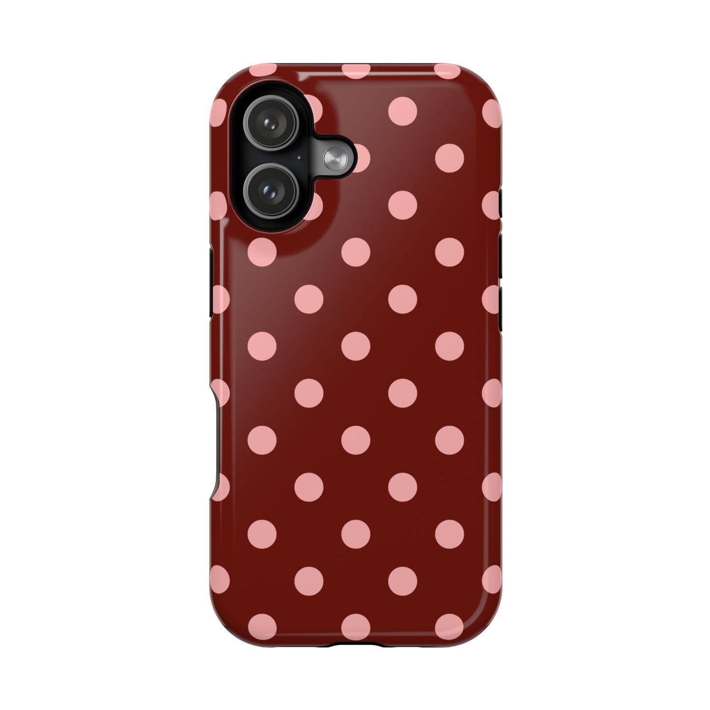 Maroon Polka Dots iPhone Case