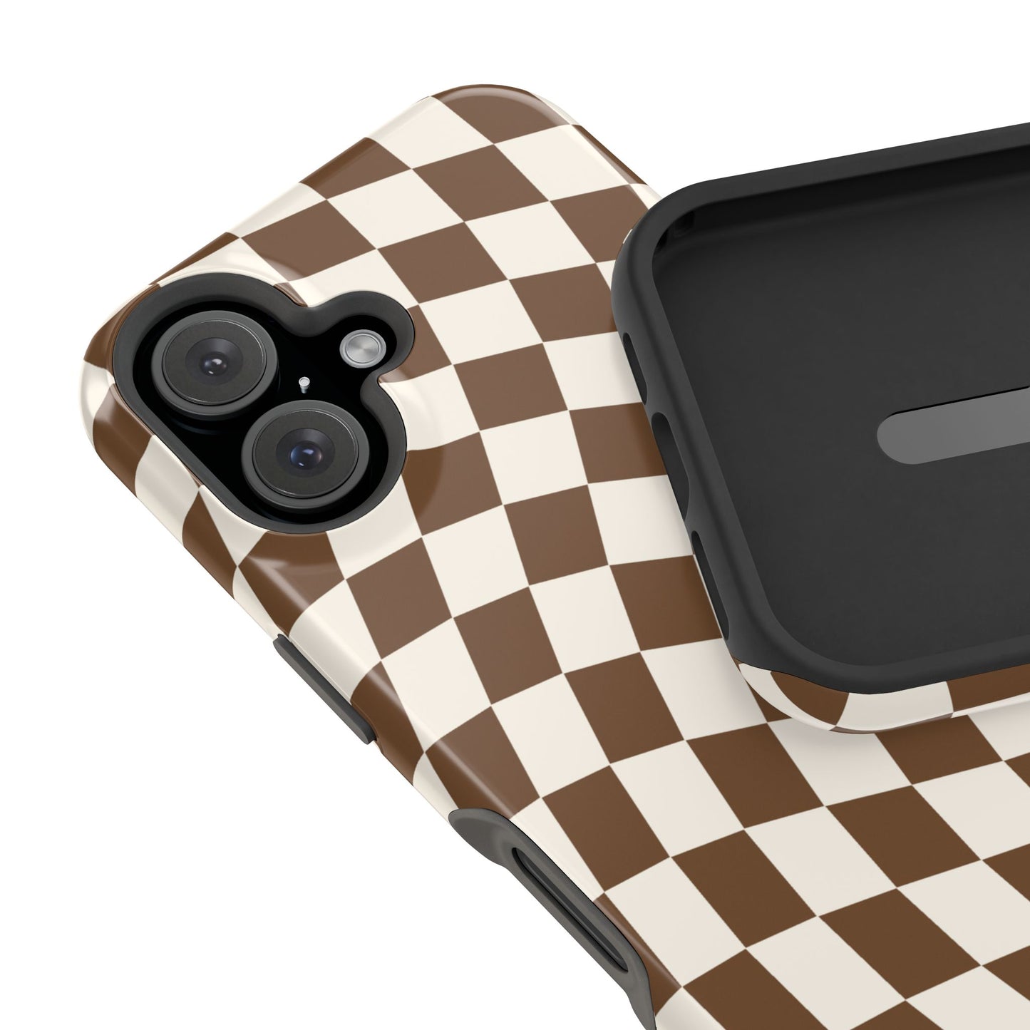 Brown Wavy Checkered iPhone Case