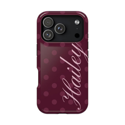Custom Plum Polka Dots iPhone Case