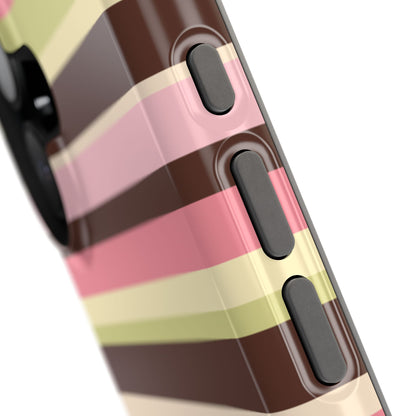 Strawberry Matcha Stripes iPhone Case