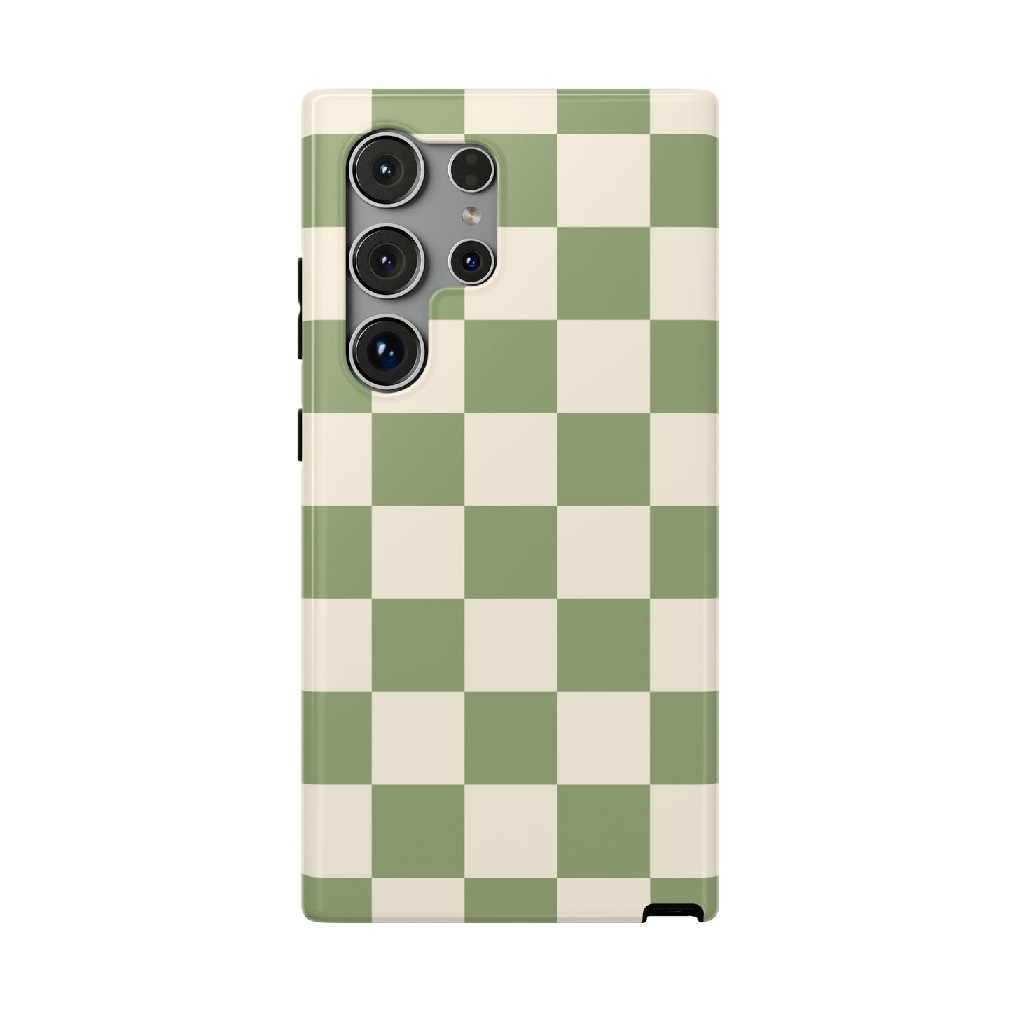 Green & Beige Checkered Samsung Case