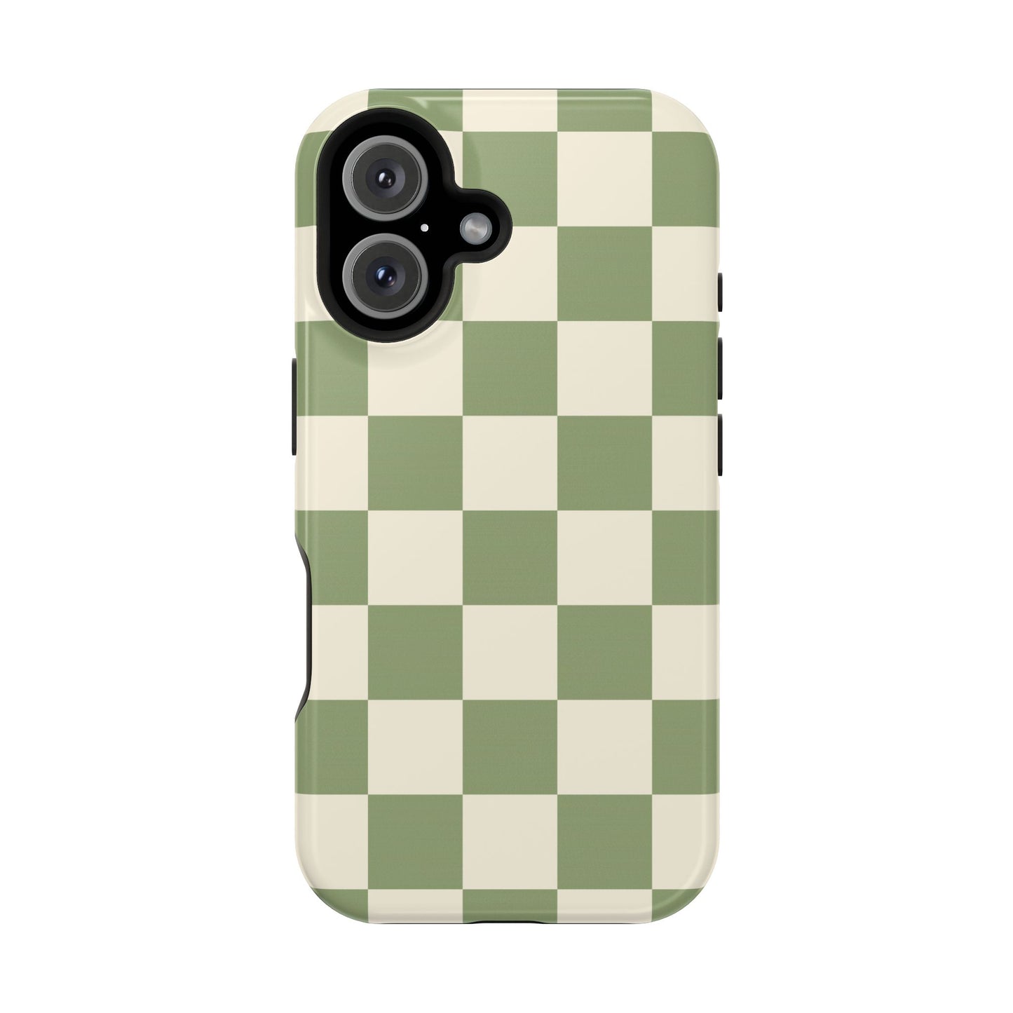 Green & Beige Checkered iPhone Case