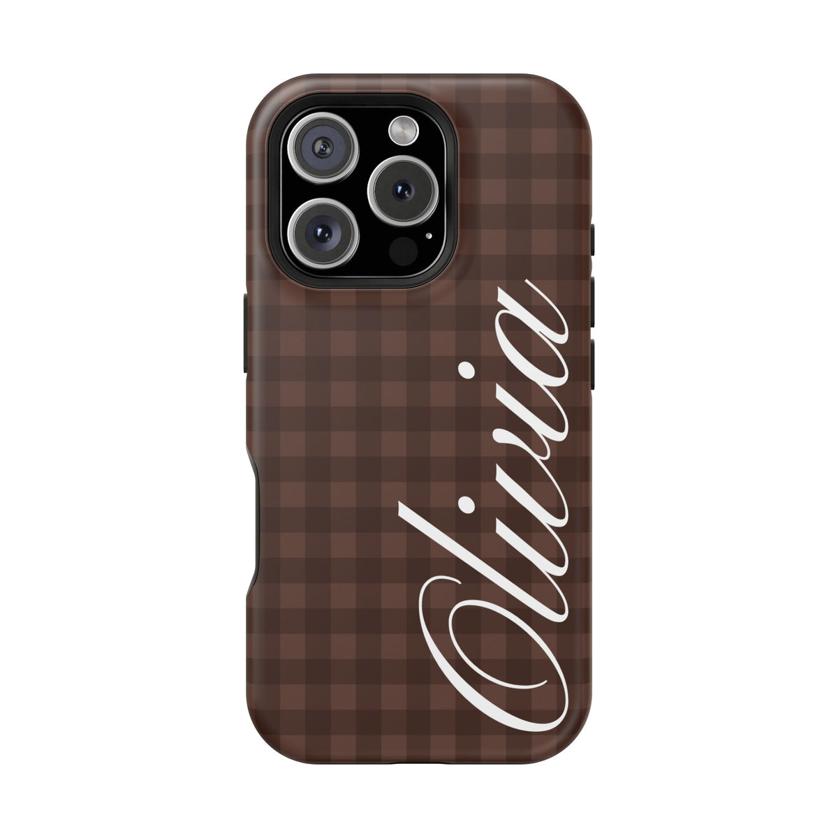 Custom Brown Gingham iPhone Case
