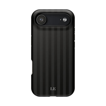 Custom Initials Black Stripes iPhone Case