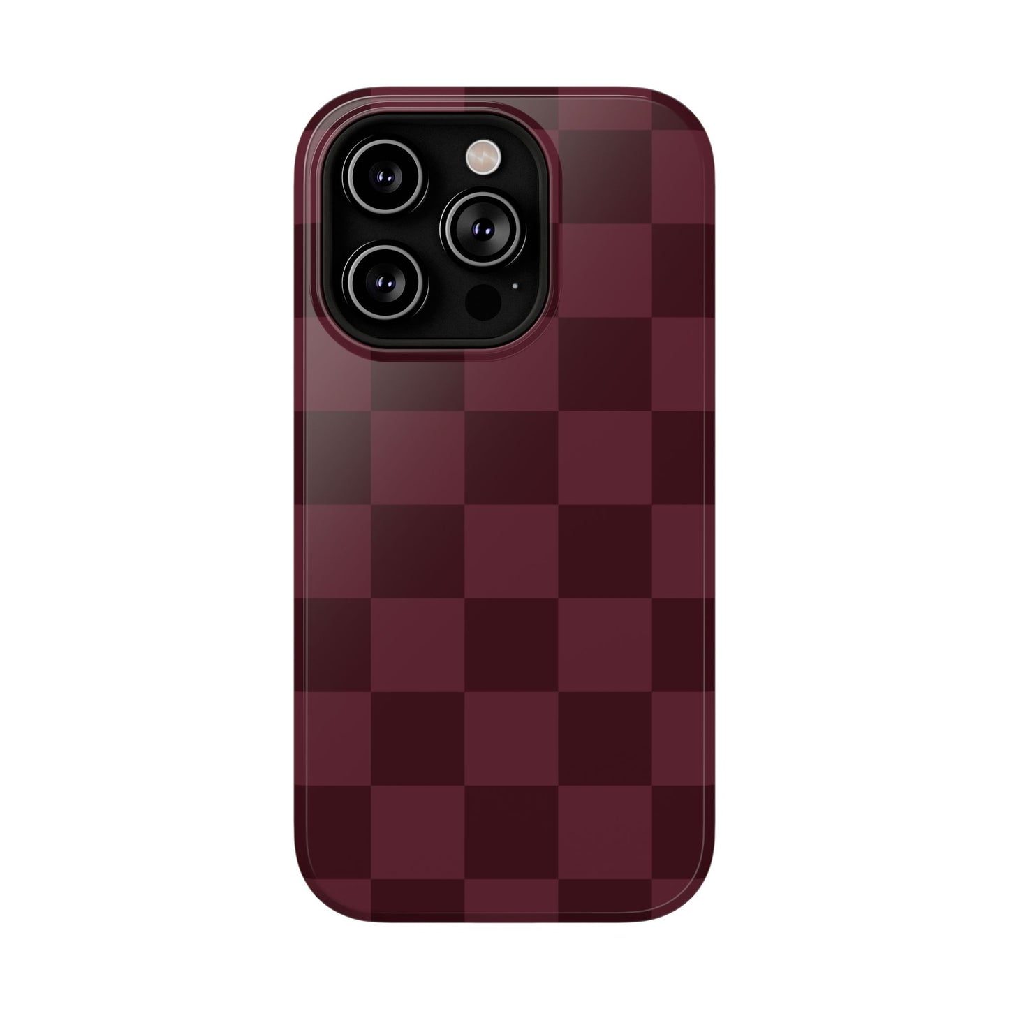 Burgundy Checkered iPhone Case