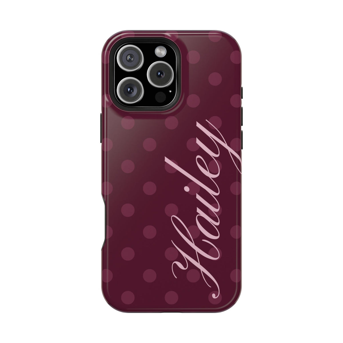 Custom Plum Polka Dots iPhone Case