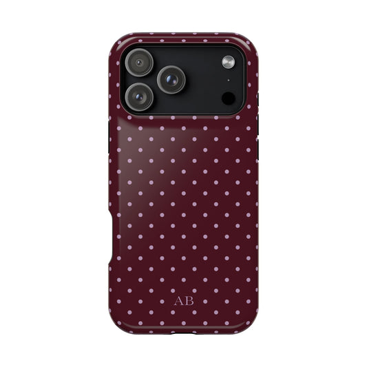 Custom Burgundy & Violet Mini Dots iPhone Case