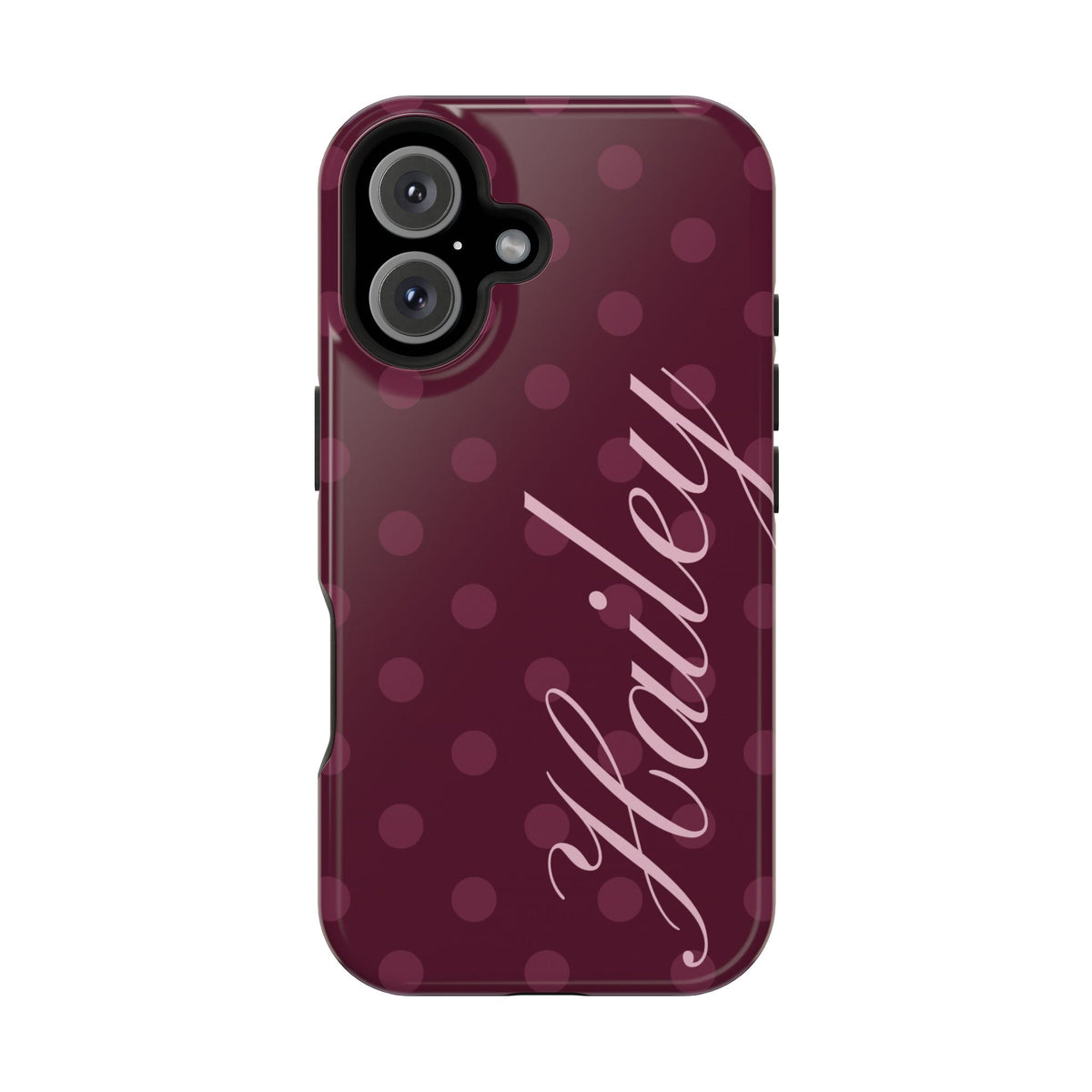 Custom Plum Polka Dots iPhone Case