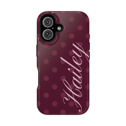 Custom Plum Polka Dots iPhone Case