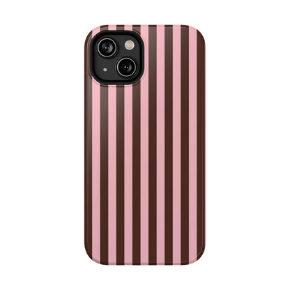 Pink Latte Stripes iPhone Case