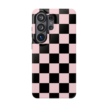 Pink & Black Checkered Samsung Case