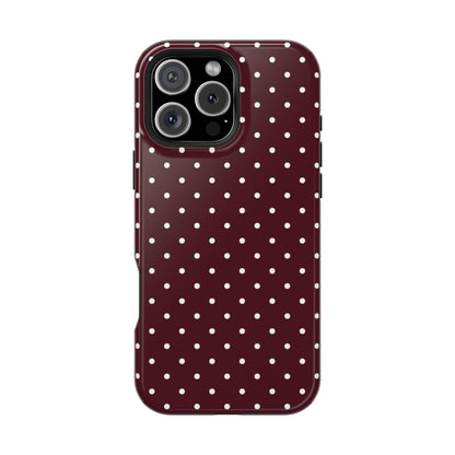 Burgundy Mini Dots iPhone Case