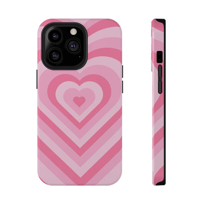 Pink Glowing Hearts iPhone Case