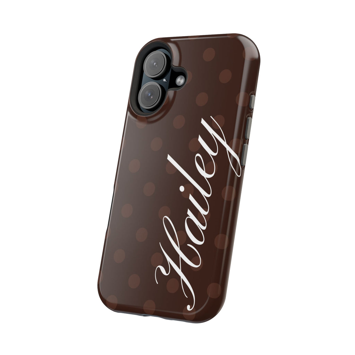Custom Mocha Polka Dots iPhone Case