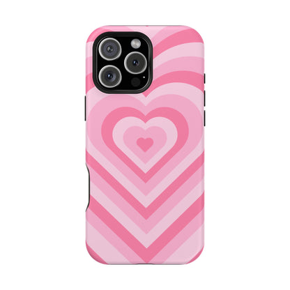 Pink Glowing Hearts iPhone Case