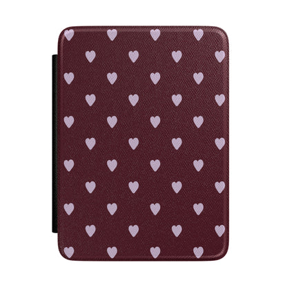 Burgundy & Purple Little Hearts Kindle Case
