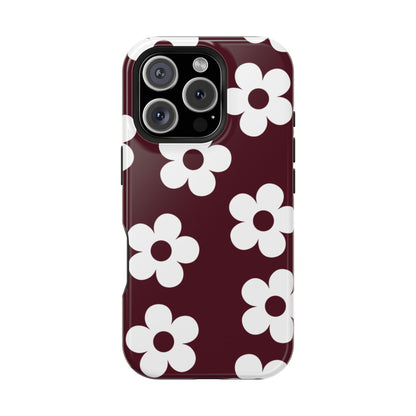 Burgundy Flowers iPhone Case