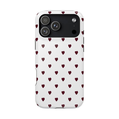 Burgundy Little Hearts iPhone Case