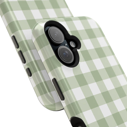 Green Gingham iPhone Case