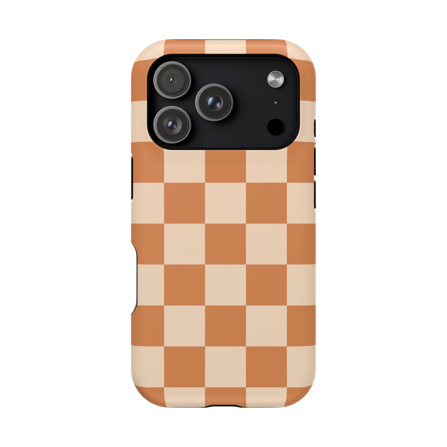 Dark Orange Checkered iPhone Case