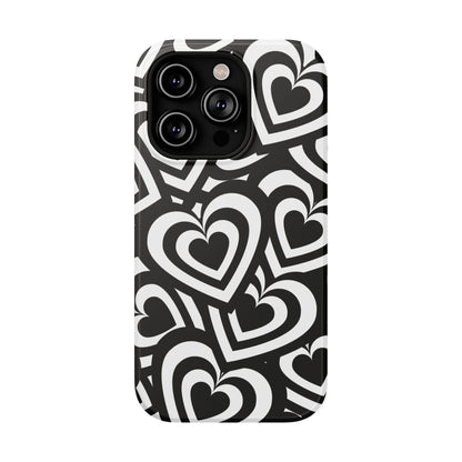 Black & White Hearts iPhone Case