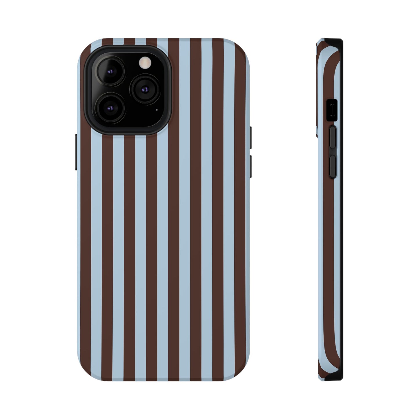 Blue Latte Stripes iPhone Case