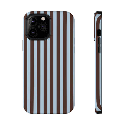 Blue Latte Stripes iPhone Case