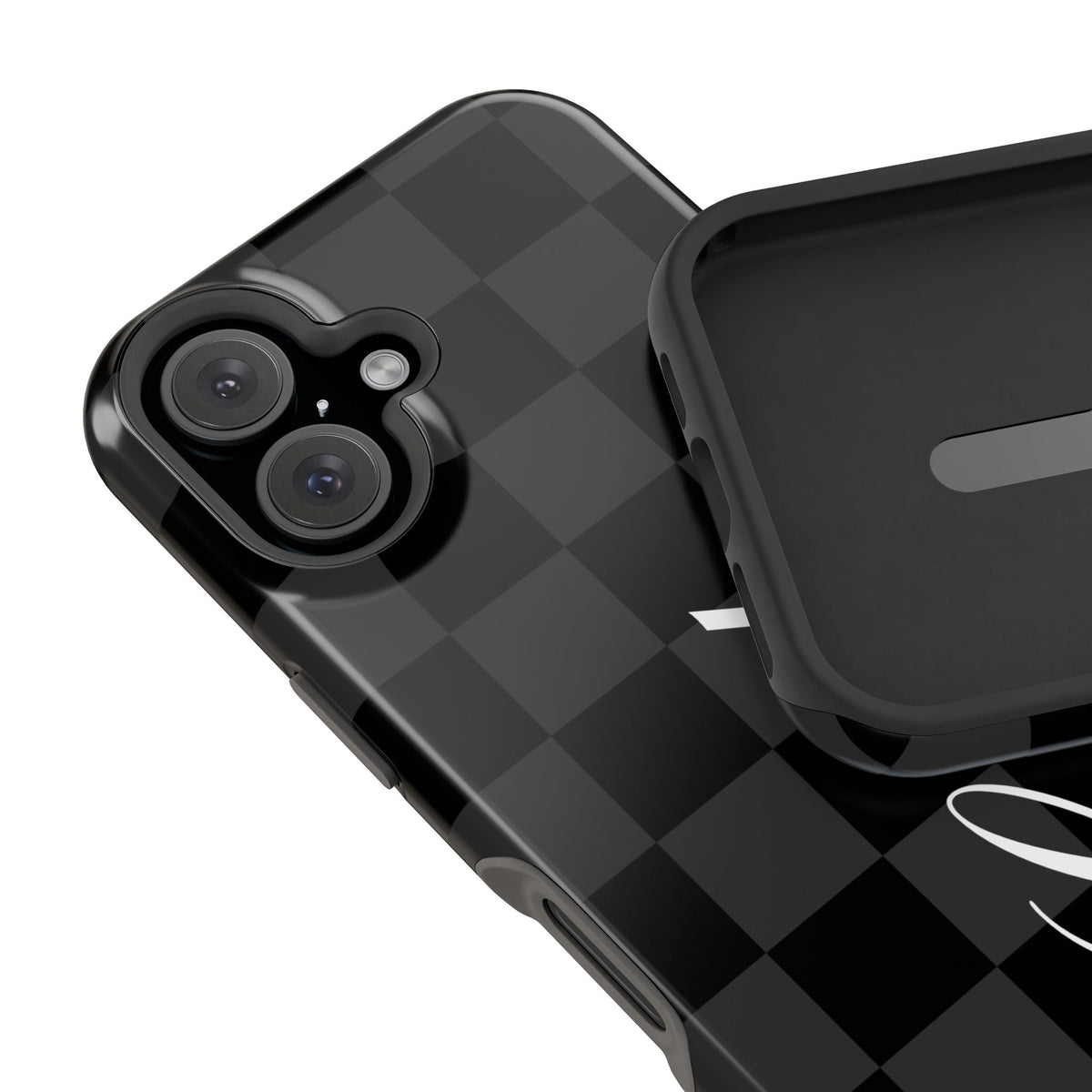 Custom Black Checkered iPhone Case