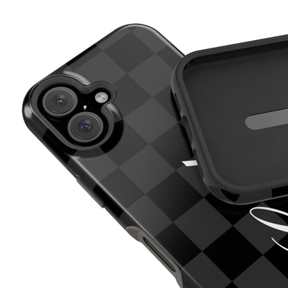 Custom Black Checkered iPhone Case