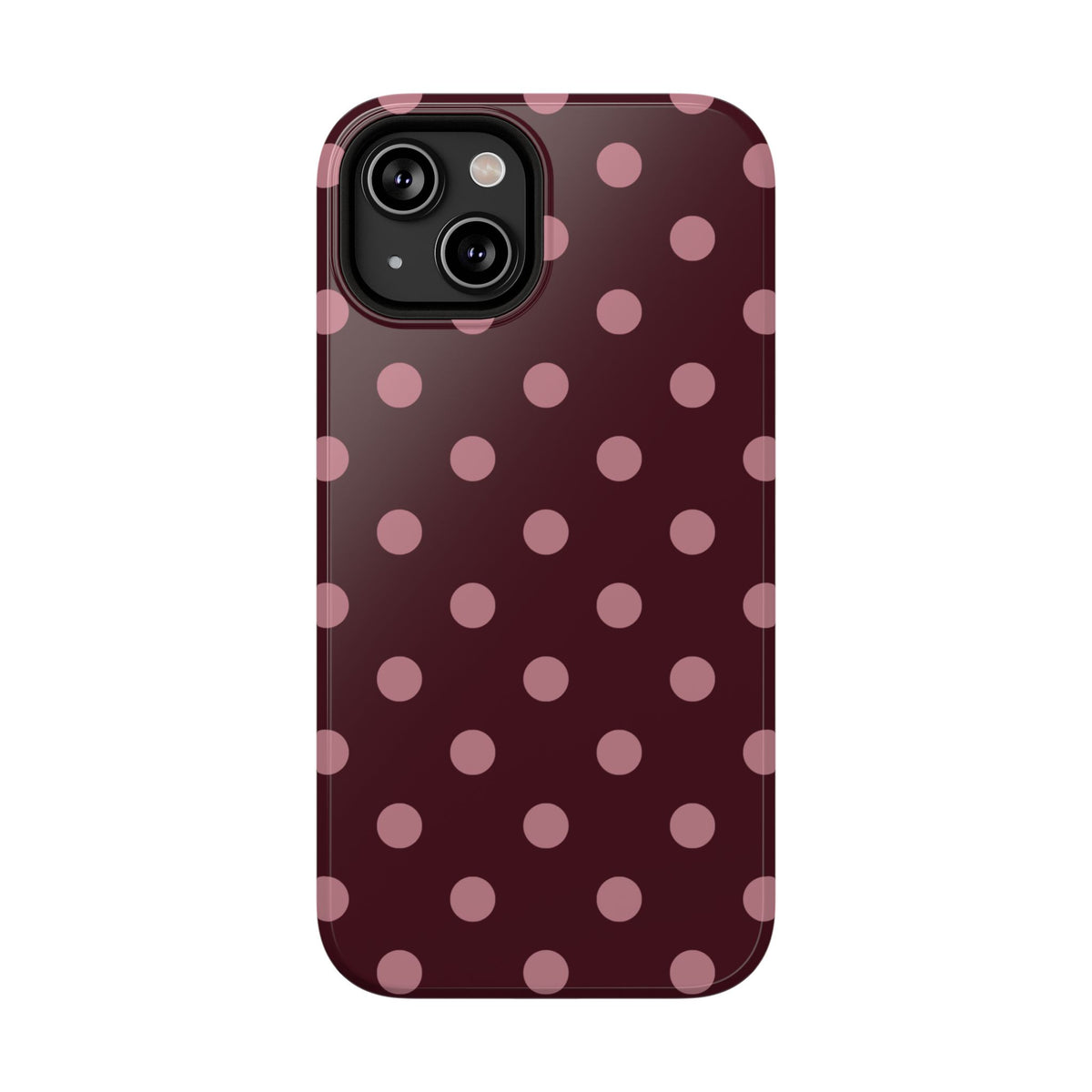 Burgundy & Pink Polka Dots iPhone Case