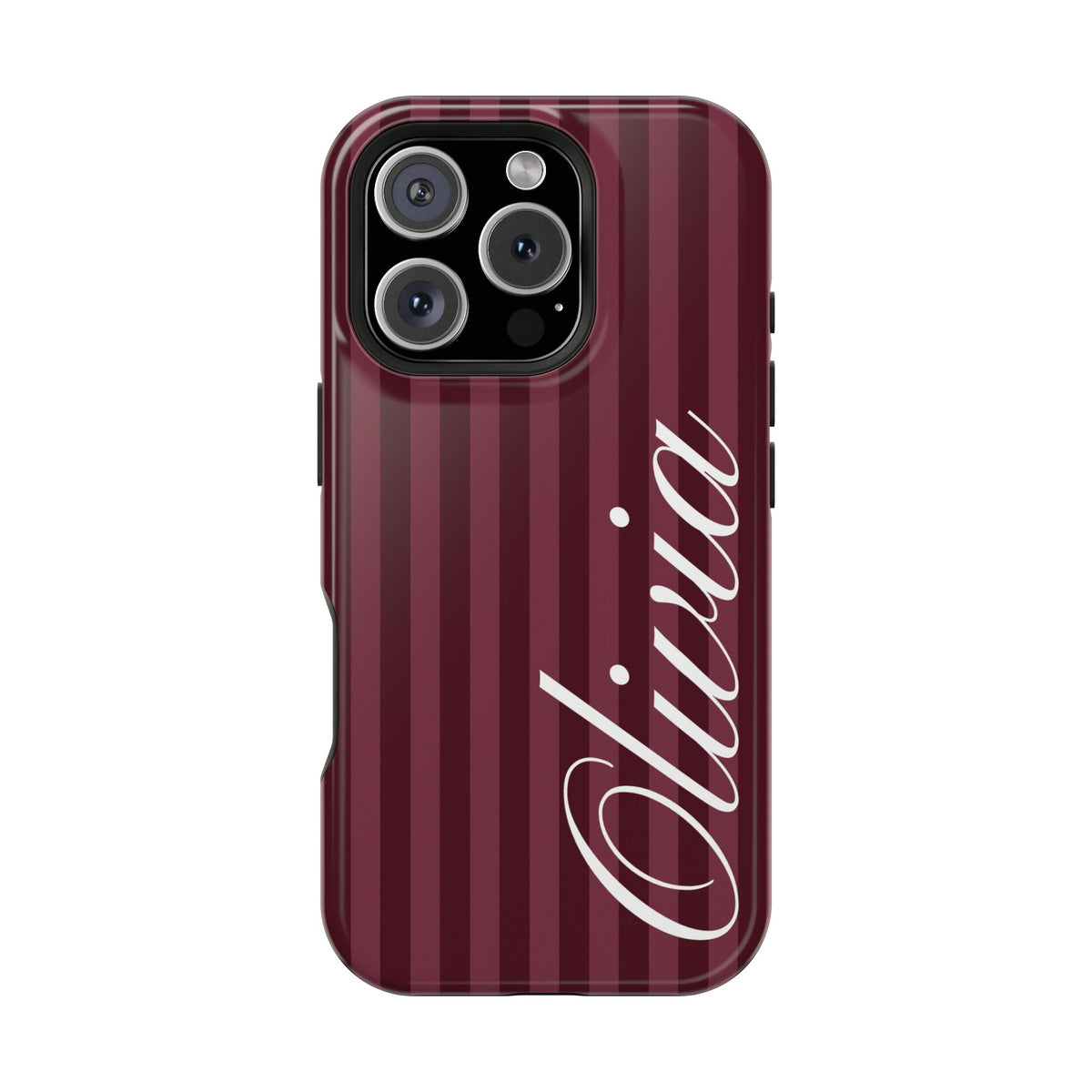 Custom Burgundy Stripes iPhone Case