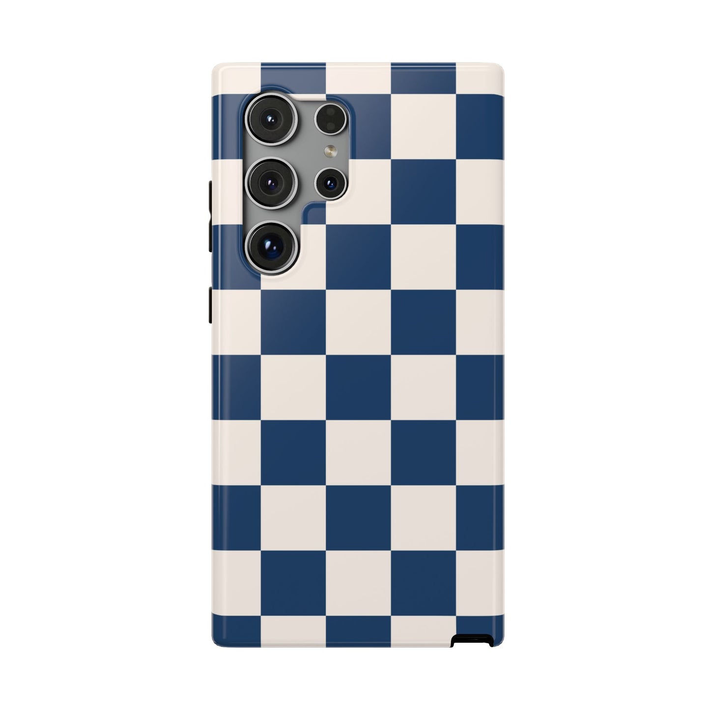 Navy & Beige Checkered Samsung Case