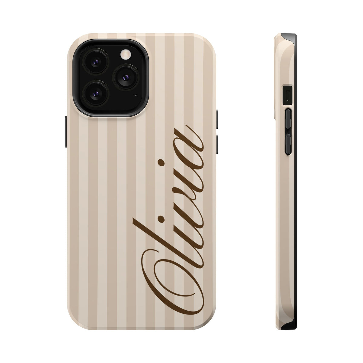 Custom Beige Stripes iPhone Case