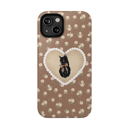 Brown Féline Roses iPhone Case