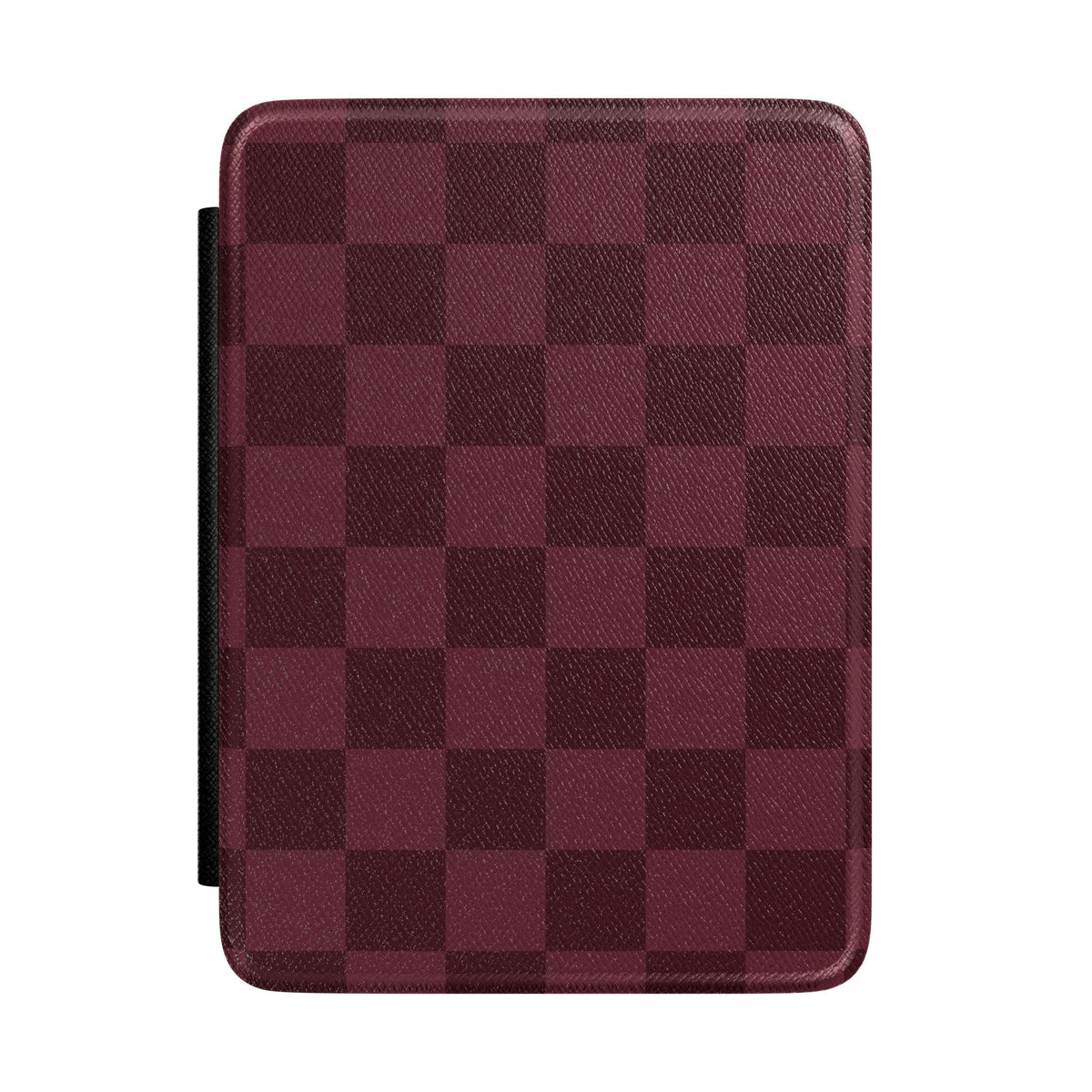 Burgundy Checkered Kindle Case