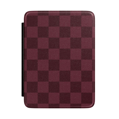 Burgundy Checkered Kindle Case