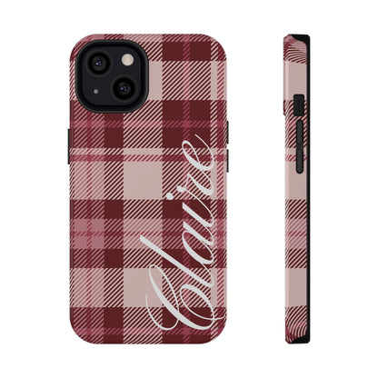 Custom Burgundy Plaid iPhone Case