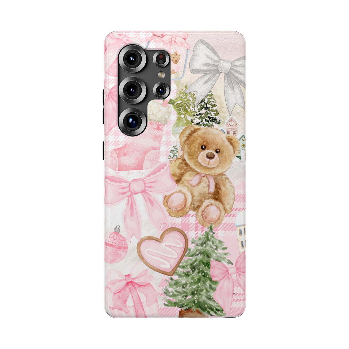 Pink Christmas Collage Samsung Case