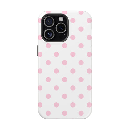 Pink Clouds Polka Dots iPhone Case