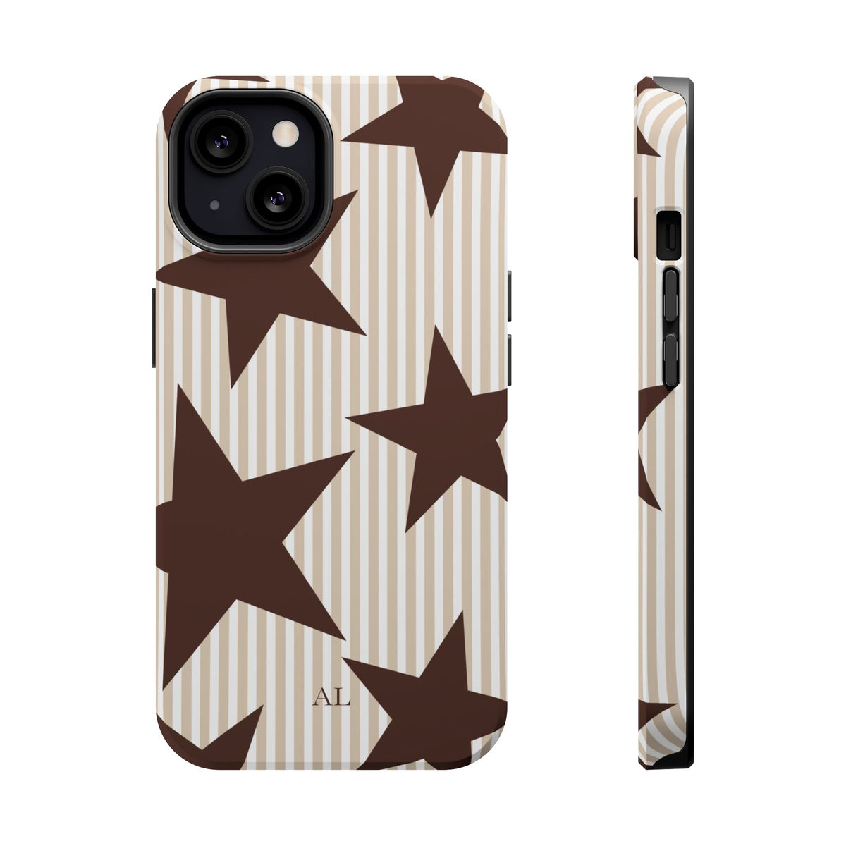 Custom Initials Mocha Star iPhone Case