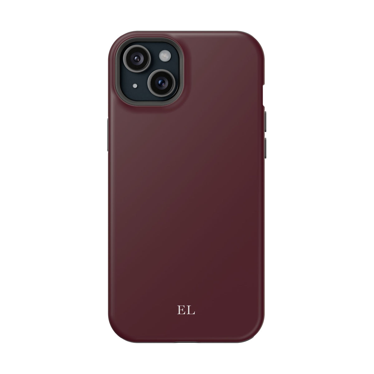 Custom Initials Burgundy iPhone Case