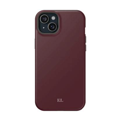 Custom Initials Burgundy iPhone Case