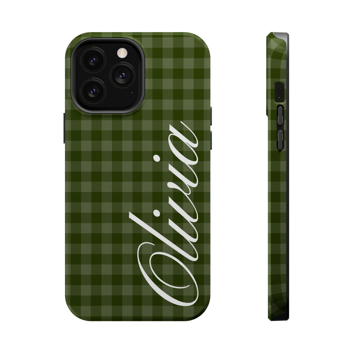 Custom Green Gingham iPhone Case