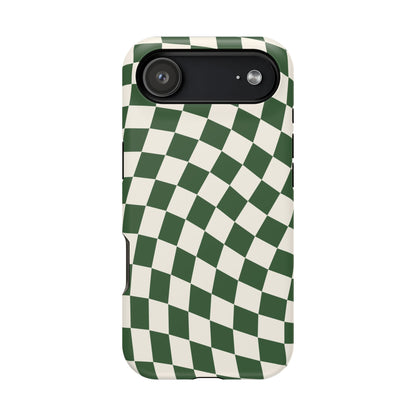 Green Wavy Checkered iPhone Case