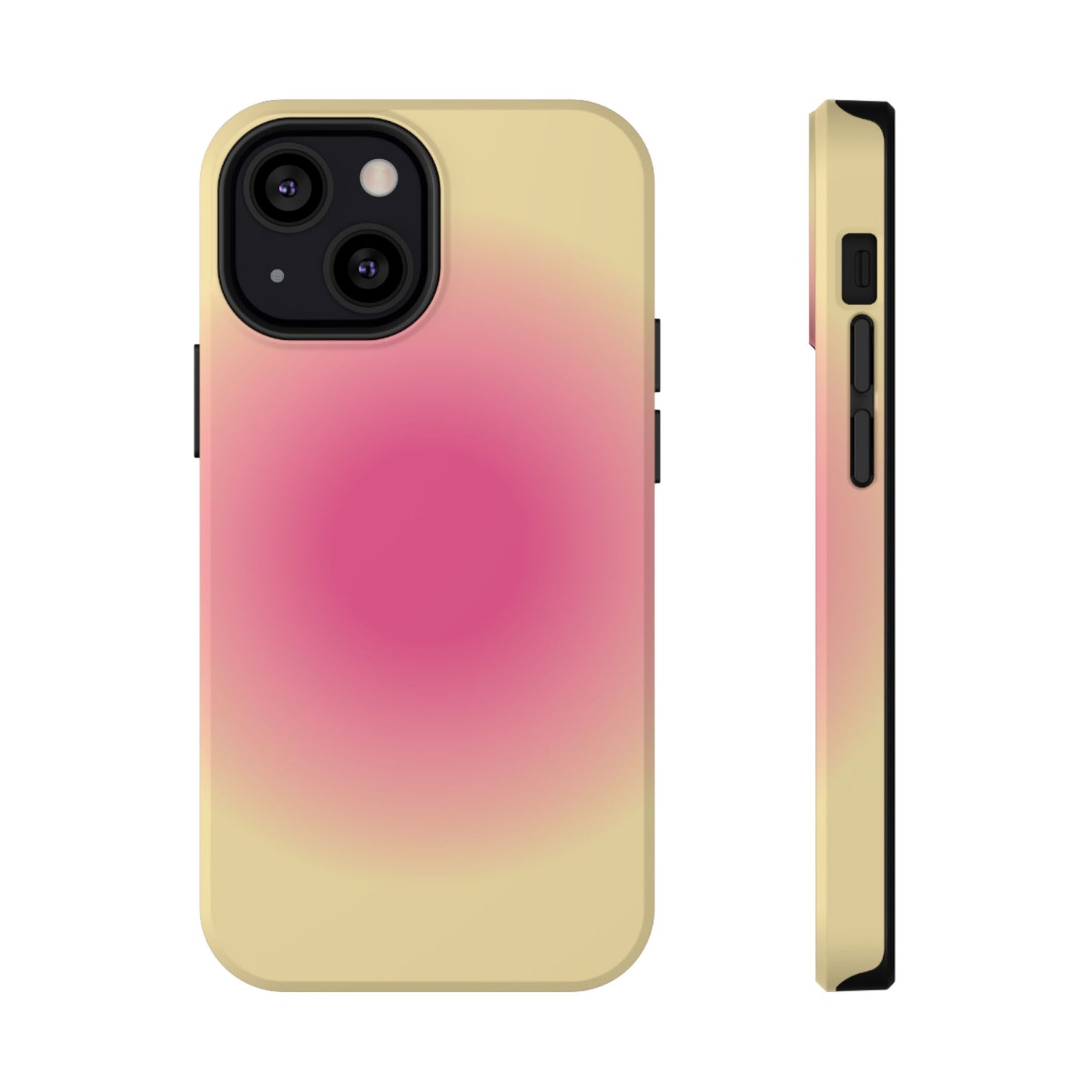 Hot Pink & Yellow Aura iPhone Case