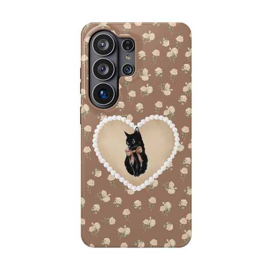 Brown Féline Roses Samsung Case