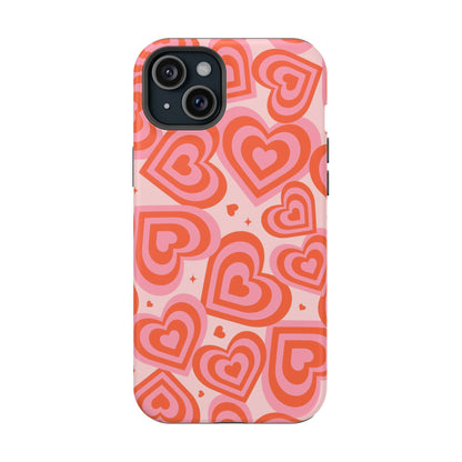 Pink & Red Hearts iPhone Case